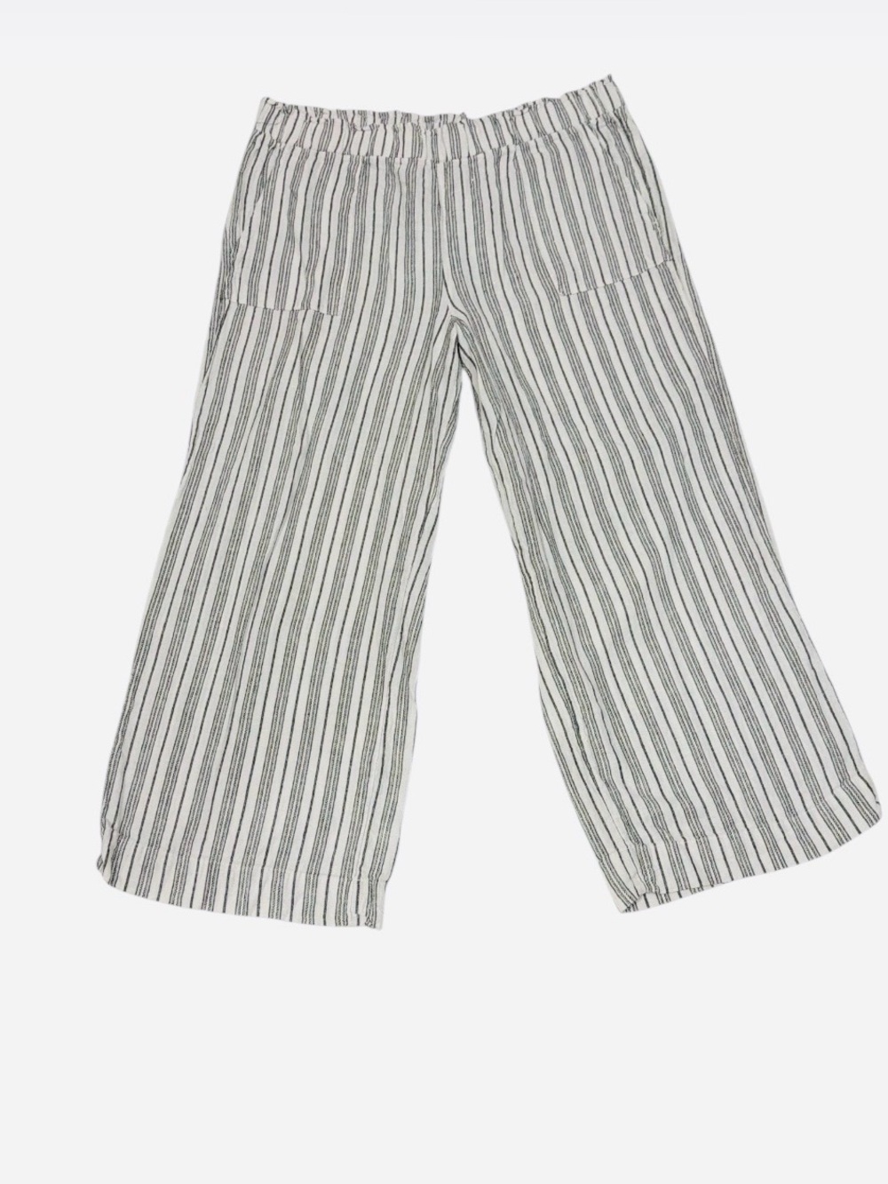 Time and Tru Women’s XL 16-18 Striped Linen Blend Wide Leg Pull On Pants